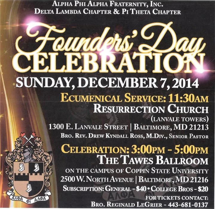 108Th Founders' Day Of Alpha Phi Alpha Fraternity, Inc. – Delta Lambda Chapter Of Alpha Phi Alpha Fraternity